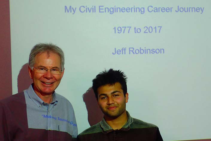 Neon Chairman Bisbash and Jeff Robinson presenter