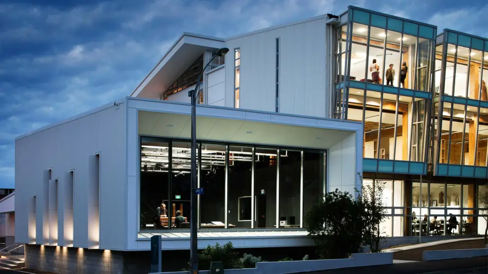 Creative Industries building exterior night